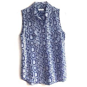 Equipment Snakeskin Sleeveless Blouse Hydrangea S